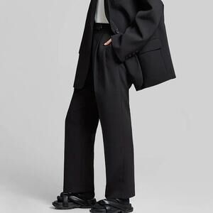 FRANKIE SHOP Bea Suit Pleated Trouser Pants Minimalist - Black XS $229